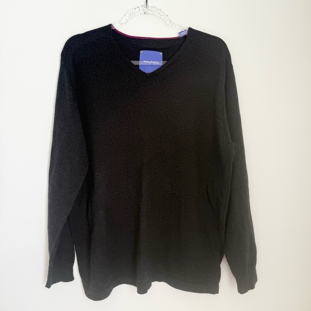 Tommy Bahama Dark Gray V Neck Long Sleeve Sweater Mens Size M
